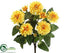 Silk Plants Direct Zinnia Bush - Yellow - Pack of 12