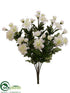 Silk Plants Direct Zinnia Bush - White - Pack of 6