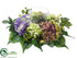 Silk Plants Direct Hydrangea, Snowball, Berry Candle Ring Centerpiece - Blue Helio - Pack of 2