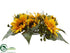 Silk Plants Direct Sunflower, Berry Centerpiece - Yellow Green - Pack of 3