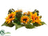 Silk Plants Direct Sunflower Centerpiece - Yellow - Pack of 4
