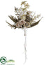 Silk Plants Direct Vintage Orchid, Rose, Snowball, Fern Cascade Bouquet - Cream Green - Pack of 3