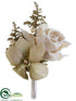 Silk Plants Direct Vintage Rose, Orchid Corsage - Cream Green - Pack of 12