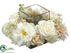 Silk Plants Direct Peony, Rose, Snowball Centerpiece - Cream Blush - Pack of 2