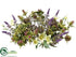 Silk Plants Direct Lavender, Thistle, Sedum Centerpiece - Purple Cream - Pack of 2