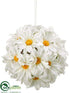 Silk Plants Direct Daisy Kissing Ball - White - Pack of 12