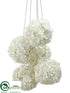 Silk Plants Direct Hanging Hydrangea Ball - White - Pack of 1