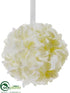 Silk Plants Direct Hydrangea Kissing Ball - White - Pack of 12