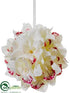 Silk Plants Direct Cymbidium Orchid Kissing Ball - White - Pack of 12