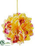 Silk Plants Direct Cymbidium Orchid Kissing Ball - Yellow - Pack of 12