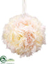 Silk Plants Direct Peony Kissing Ball - White Pink - Pack of 4