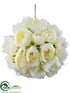 Silk Plants Direct Peony Kissing Ball - Cream - Pack of 6