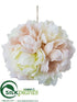 Silk Plants Direct Peony Kissing Ball - Cream Blush - Pack of 4
