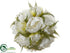 Silk Plants Direct Peony Kissing Ball - White - Pack of 6