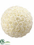 Silk Plants Direct Rose Ball - Cream - Pack of 2
