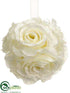 Silk Plants Direct Rose Kissing Ball - Cream - Pack of 12