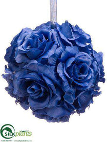 Rose Kissing Ball - Blue - Pack of 6