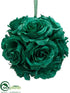 Silk Plants Direct Rose Kissing Ball - Green Emerald - Pack of 6