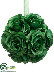 Rose Kissing Ball - Green - Pack of 6