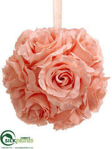 Rose Kissing Ball - Pink - Pack of 6