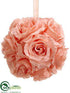 Silk Plants Direct Rose Kissing Ball - Pink - Pack of 6