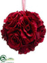 Silk Plants Direct Rose Kissing Ball - Red - Pack of 6