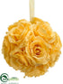 Silk Plants Direct Rose Kissing Ball - Yellow - Pack of 6