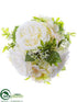 Silk Plants Direct Rose, Hydrangea Kissing Ball - White Peach - Pack of 12