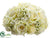 Rose, Hydrangea Half Ball - Cream Green - Pack of 2