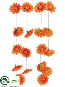 Gerbera Daisy Garland - Orange - Pack of 6
