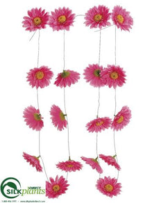 Gerbera Daisy Garland - Pink Hot - Pack of 6
