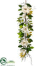 Silk Plants Direct Magnolia Garland - Cream Mauve - Pack of 2