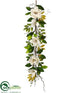 Silk Plants Direct Magnolia Garland - Cream Mauve - Pack of 2