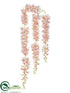 Silk Plants Direct Wisteria Garland - Peach Cream - Pack of 6