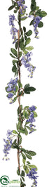 Silk Plants Direct Wisteria Garland - Blue - Pack of 6