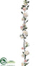 Silk Plants Direct Hydrangea, Rose Garland - Cream Coral - Pack of 6
