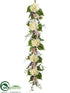Silk Plants Direct Hydrangea, Lilac Garland - Cream Pink - Pack of 2