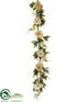 Silk Plants Direct Peony, Forsythia Garland - Cream Yellow - Pack of 2