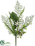 Silk Plants Direct Lily, Tweedia, Fern Pick - White - Pack of 24