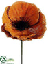 Silk Plants Direct Burlap Poppy Pick - Orange - Pack of 24