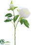 Silk Plants Direct Peony Pick - White - Pack of 12