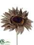 Silk Plants Direct Sunflower Pick - Chocolate - Pack of 24