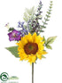 Silk Plants Direct Sunflower, Lavender Pick - Yellow Purple - Pack of 12