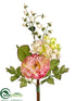 Silk Plants Direct Peony, Hydrangea, Berry Pick - Cerise Pink - Pack of 12