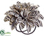 Silk Plants Direct Zebra Print Dahlia Napkin Ring - Cream Black - Pack of 24