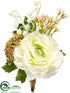 Silk Plants Direct Ranunculus, Lily of The Valley Corsage - Cream Green - Pack of 24