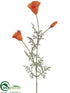 Silk Plants Direct Poppy Spray - Orange Gold - Pack of 12