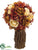 Rose Topiary Bouquet - Brown Beige - Pack of 12