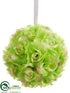 Silk Plants Direct Rose Ball - Green Purple - Pack of 12
