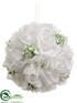 Silk Plants Direct Rose Kissing Ball - White - Pack of 12